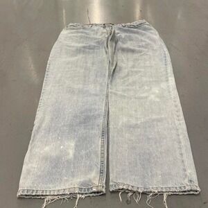 Eddie Bauer light wash blue denim jeans with sick fade